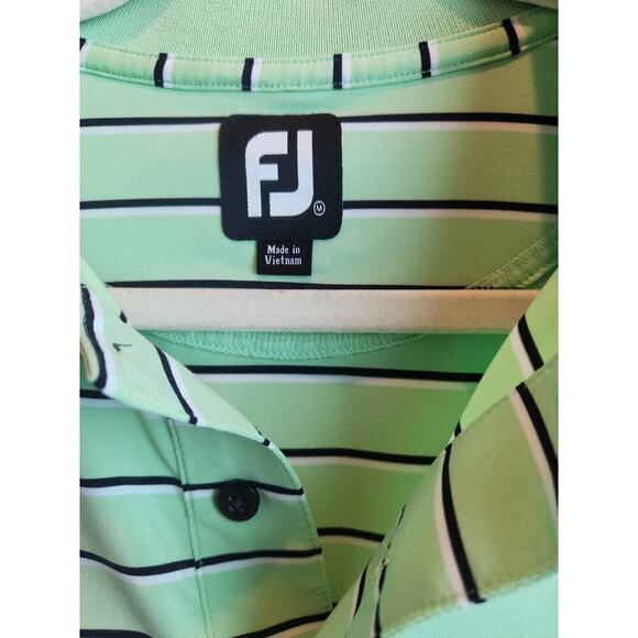 Foot Joy Mens Golf Polo Sz M Striped short sleeve performance classic preppy - Picture 2 of 7
